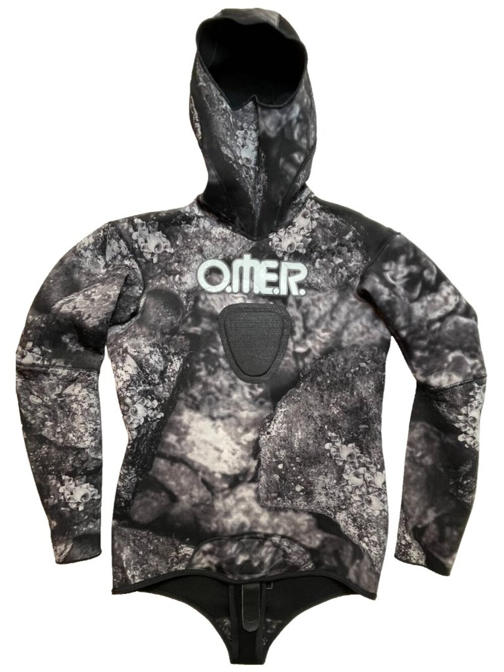 Omer 3mm Blackstone Camouflage Spearfishing Wetsuit Hooded Jacket Top Size 7